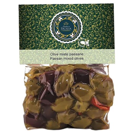 Antica Sicilia, Olive miste paesane in busta con olio EVO